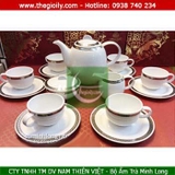 Bộ ấm trà Minh Long 0.8L sago hoa hồng