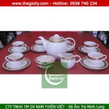 Bộ ấm trà Minh Long 1.3L Hoa Hồng Sago 01130101703