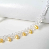 Vòng cổ Ngọc trai tự nhiên Cao cấp hạt lệch Mix phale - Crystal Pearl (6-7ly) - CTJ0110