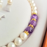 Bộ trang sức Ngọc trai Thiên nhiên Cao cấp 4M - Chuỗi đơn - PEARL AGATE - CTJ2720 + Tặng phụ kiện