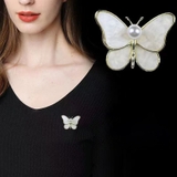 Cài áo ngọc trai Con bướm trắng WBUTTERFLY2 PEARL(7-9ly) - CTJ5134