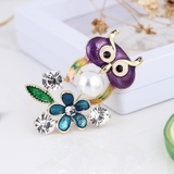 Cài áo ngọc trai Chim cú mèo OWL PEARL(8-9ly) - CTJ5122