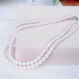 Vòng cổ Ngọc trai nước ngọt Thiên nhiên Cao cấp - Chuỗi đôi hoa hồng - SOPHIE PEARL (7-8ly) - CTJ0112