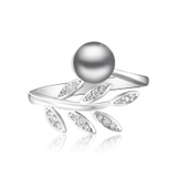 Nhẫn Ngọc trai bạc Cao cấp Bông lúa - CORN FLOWER PEARL (8-9ly) - CTJ0313