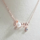 Dây chuyền Mặt Ngọc trai Thiên nhiên Cao cấp Bạc S925 nạm Zircon - Quà tặng Tình yêu - LOVE PEARL (8-9ly) - CTJ1409