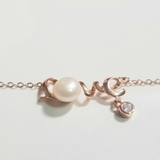 Dây chuyền Mặt Ngọc trai Thiên nhiên Cao cấp Bạc S925 nạm Zircon - Quà tặng Tình yêu - LOVE PEARL (8-9ly) - CTJ1409