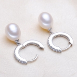 Bông tai Ngọc trai nước ngọt Thiên nhiên Cao cấp - Kiểu móc Tinh tế - FANY PEARL (8-9ly) - CTJ2209