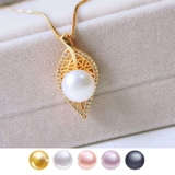 Mặt dây chuyền Ngọc trai nước ngọt Thiên nhiên Cao cấp - Chiếc là thời gian - LEAF PEARL (9-10y) - CTJ3011