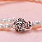 Vòng tay Ngọc trai nước ngọt Thiên nhiên Cao cấp - Hoa mẫu đơn - PEONY PEARL (4-5ly) - CTJ3510