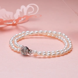 Vòng tay Ngọc trai nước ngọt Thiên nhiên Cao cấp - Hoa mẫu đơn - PEONY PEARL (4-5ly) - CTJ3510