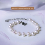 Vòng tay Ngọc trai nước ngọt Thiên nhiên Cao cấp - Trái tim thuần khiết - PURE PEARL (8-9ly) - CTJ3710