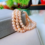 Bộ trang sức Ngọc trai nước ngọt Thiên nhiên Cao cấp - ChuỗI 3 hàng kết nốI - LINA PEARL (6-7ly) - CTJ4011