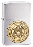 Zippo US Army Emblem Brushed Chrome