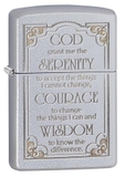 Zippo Serenity Prayer Satin Chrome