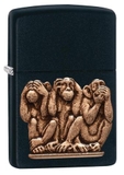 Zippo Three Monkeys Black Matte