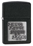 Zippo Pewter Emblem Black Crackle