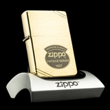 Zippo Vintage 1937 Brushed Brass 1992 VIII Chặt Góc Nhám Đồng Nguyên Khối