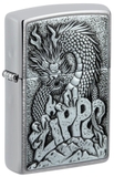 Bật Lửa Zippo 48902 Zippo Design Emblem Attached Brushed Chrome