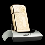 Zippo Venetian Slim Rose Gold XIII 1997 Vàng Hồng Hoa Văn Ý Hiếm