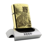 Zippo Hổ Ngọa Sơn Cọp Đứng Trên Núi Đồng Nguyên Khối Vỏ Dày | Made In USA