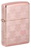 Zippo 49811 Heart Design High Polish Rose Gold