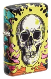 Bật Lửa Zippo 48640 Flaming Skull 540 Color Design Gitd