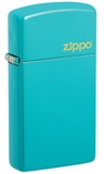 Zippo 49529ZL Slim® Flat Turquoise Zippo Logo