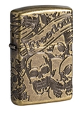 Zippo Armor® Freedom Skull Antique Brass 49035