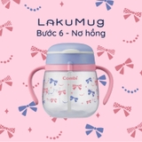 Bình nước Combi LakuMug bước 6 dung tích 240ml Nơ hồng