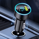 Tẩu sạc điện thoại ô tô 12/24V cổng USB và cổng sạc nhanh Type-C có đèn led hiển thị điện áp