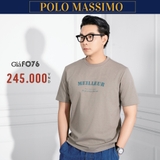 POLO MASSIMO - ÁO THUN NAM CỔ TRÒN TAY NGẮN CAO CẤP MÀU NÂU AT4310V