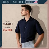 ÁO SƠ MI NAM TAY NGẮN XUẤT MỸ MÀU XANH ĐEN SM4415T3