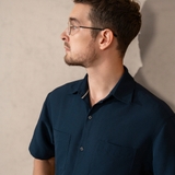 ÁO SƠ MI NAM TAY NGẮN XUẤT MỸ MÀU XANH ĐEN SM4415T3