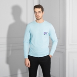 ÁO THUN NAM CỔ TRÒN TAY DÀI XUẤT MỸ MÀU XANH NHẠT AT4404T4