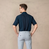 ÁO SƠ MI NAM TAY NGẮN XUẤT MỸ MÀU XANH ĐEN SM4415T3