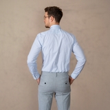 ÁO SƠ MI NAM TAY DÀI KẺ SỌC MÀU XANH NHẠT SM4417T14