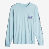 ÁO THUN NAM CỔ TRÒN TAY DÀI XUẤT MỸ MÀU XANH NHẠT AT4404T4