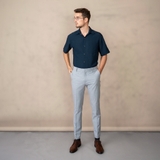 ÁO SƠ MI NAM TAY NGẮN XUẤT MỸ MÀU XANH ĐEN SM4415T3