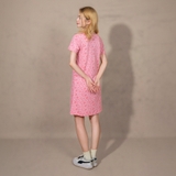 ĐẦM SUÔNG CỔ TIM XUẤT MỸ MÀU HỒNG ĐẬM DN4507D4