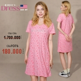 ĐẦM SUÔNG CỔ TIM XUẤT MỸ MÀU HỒNG ĐẬM DN4507D4