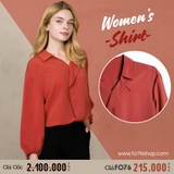 ÁO SƠ MI NỮ TAY DÀI MÀU CAM ĐẤT 4418V