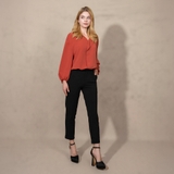 ÁO SƠ MI NỮ TAY DÀI MÀU CAM ĐẤT 4418V