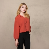 ÁO SƠ MI NỮ TAY DÀI MÀU CAM ĐẤT 4418V