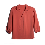 ÁO SƠ MI NỮ TAY DÀI MÀU CAM ĐẤT 4418V