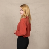 ÁO SƠ MI NỮ TAY DÀI MÀU CAM ĐẤT 4418V