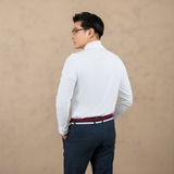 ÁO THỂ THAO NAM CỔ LỌ TAY DÀI PHỐI DÂY KÉO XUẤT HÀN MÀU TRẮNG DTN4522L1