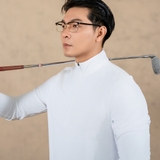 ÁO THỂ THAO NAM CỔ LỌ TAY DÀI PHỐI DÂY KÉO XUẤT HÀN MÀU TRẮNG DTN4522L1