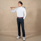 ÁO THỂ THAO NAM CỔ LỌ TAY DÀI PHỐI DÂY KÉO XUẤT HÀN MÀU TRẮNG DTN4522L1