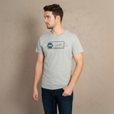 ÁO THUN NAM CỔ TRÒN TAY NGẮN XUẤT MỸ THÊU LOGO NGỰC MÀU XÁM AT4610L4