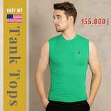 ÁO THUN BA LỖ NAM XUẤT MỸ MÀU XANH LÁ ASN4517H3